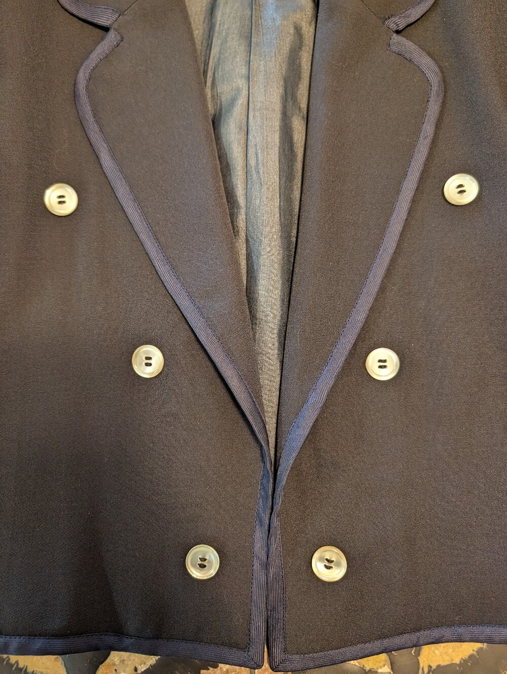 Vintage Saint Laurent Rive Gauche Blazer YSL Cropped Jacket Luxury Outerwear Vtg - Picture 3 of 9